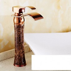 Bathroom Sink Faucet LYTOR Solid Brass Kitchen Sink Basin Mixer Tap Hot and Cold Water Waterfall Tall Body Tradition - B07F9XCQPT